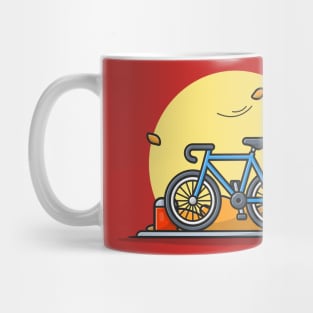 Bike in Park with Street Lamp Cartoon Vector Icon Illustration Mug